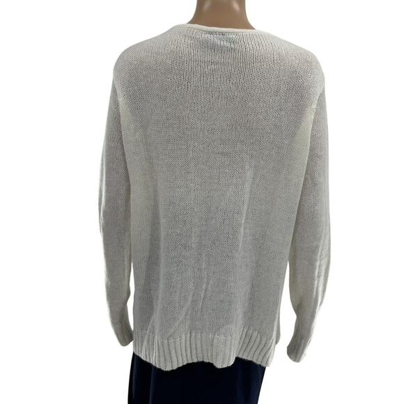 Wooden Ships Snow White Tailgate Season Football Sweater S/M - Picture 8 of 10